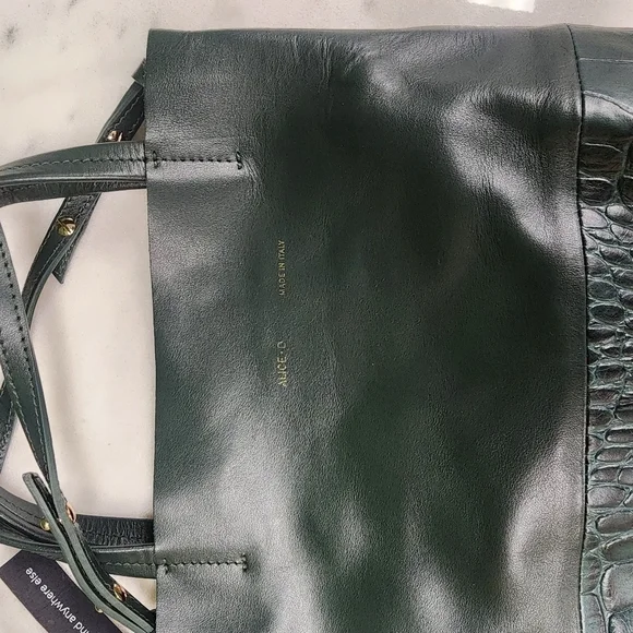 Alice D Small Green Leather Croc Tote - Picture 3 of 6